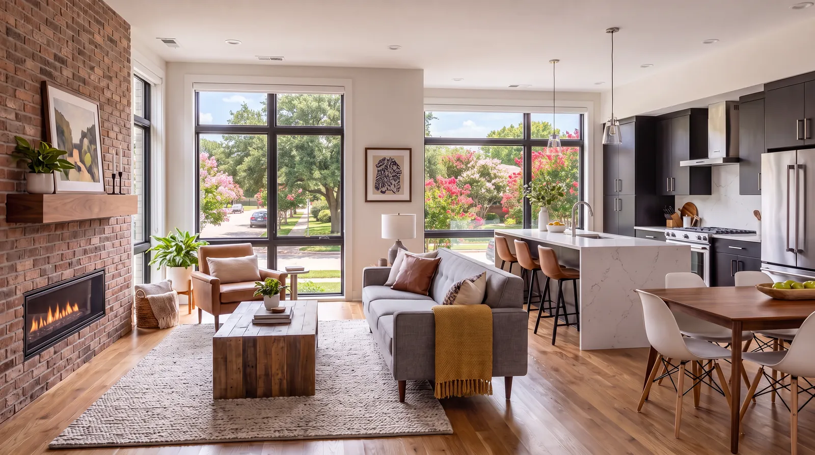 A bright, modern apartment living room